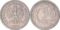 Poland 50 Groszy Coin, Warsaw, Copper-nickel, KM:281 -