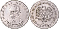 Poland 20 Zlotych Coin, Warsaw, Copper-nickel, KM:67 -