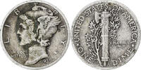 United States Dime Coin, Mercury Dime, U.S. Mint, Denver -