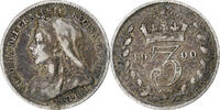 Great Britain 3 Pence Coin, Victoria, Silver, KM:777 -