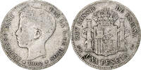 Spain Peseta Coin, Alfonso XIII, Madrid, Silver, KM:706 -
