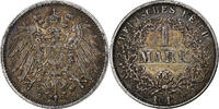 GERMANY - EMPIRE Mark Coin, Wilhelm II, Karlsruhe, Silver, KM:14 -