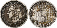 Spain 50 Centimos Alfonso XIII, Madrid, Silver, KM:723 -