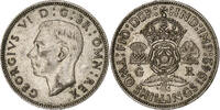 Great Britain Florin, Two Shillings George VI, Silver, KM:855 -