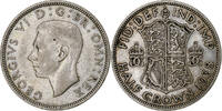 Great Britain 1/2 Crown George VI, Silver, KM:856 -