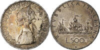 Italy 500 Lire Rome, Silver, KM:98 -