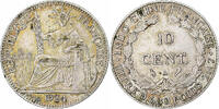 FRENCH INDO-CHINA 10 Cents Coin, Paris, Silver, KM:16.1 -