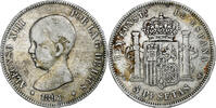 Spain 5 Pesetas Alfonso XIII, Madrid, Silver, KM:689 -