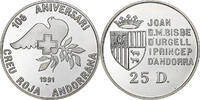 Andorra 25 Diners Silver, KM:65 -