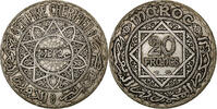 Morocco 20 Francs Mohammed V, Paris, Silver, KM:39 -