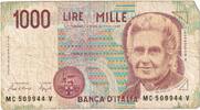 Italy 1000 Lire Banknote, KM:114a -