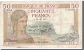 France 50 Francs Banknote, 1939-09-28, Fayette:18.32, KM:85b -