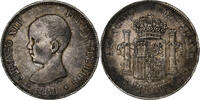 Spain 5 Pesetas Alfonso XIII, Madrid, Silver, KM:689 -