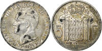 Monaco 5 Francs Rainier III, Silver, KM:141 -
