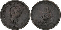 Great Britain Penny George III, Copper, KM:663 -