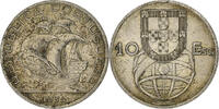 Portugal 10 Escudos Lisbon, Silver, KM:586 -