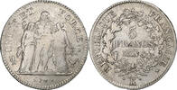 France 5 Francs Union et Force, Bordeaux, Silver, KM:639.5 -