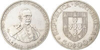 Portugal 50 Escudos Lisbon, Silver, KM:599 -