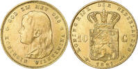 Netherlands 10 Gulden Wilhelmina I, Utrecht, Gold, AU(50-53), KM:118 -