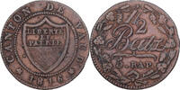 Canton of Vaud 1/2 Batzen-5 Rappen 1816 Not Applicable VAUD, Billon, KM:6 VF(30-35)