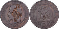 France 10 Centimes Napoleon III, Lyon, Satirique, Bronze -