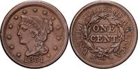 United States Cent Braided Hair Cent, Philadelphia, Copper -