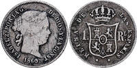 Spain Real 1860 Madrid Isabel II, Madrid, Silver, KM:606.2 S+ 93.63 元  ＋  38.62 元 运费
