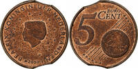 Netherlands 5 Euro Cent Beatrix, Utrecht, error double clip -