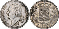 France 5 Francs Louis XVIII, Lille, Silver, Gadoury:614 -