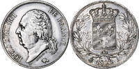 France 5 Francs Louis XVIII, Paris, Silver, Gadoury:614 -