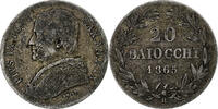ITALIAN STATES 20 Baiocchi PAPAL STATES, Pius IX, Rome, Silver -
