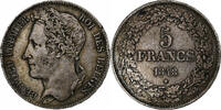 Belgium 5 Francs, 5 Frank Leopold I, Silver, KM:3.2 -