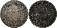 Italy 50 Centesimi Vittorio Emanuele II, Milan, Silver -