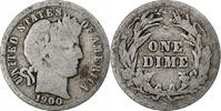 United States Dime Barber Dime, Philadelphia, Silver, KM:113 -