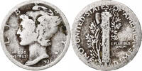 United States Dime Mercury Dime, Denver, Silver, KM:140 -