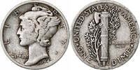 United States Dime Mercury Dime, Philadelphia, Silver, KM:140 -