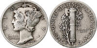United States Dime Mercury Dime, San Francisco, Silver -