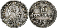 Italy 50 Centesimi Vittorio Emanuele II, Naples, Silver -