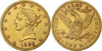 United States $10, Eagle 1891 Philadelphia Coronet Head, Philadelphia, Gold EF(40-45)