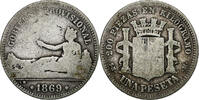 Spain Peseta Provisional Government, Silver, KM:652 -