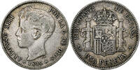 Spain Peseta Alfonso XIII, Silver, KM:706 -