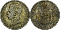 Spain Peseta Alfonso XIII, Madrid, Silver, KM:721 -
