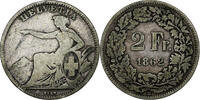 Switzerland 2 Francs Bern, Silver, KM:10a -