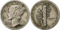 United States Dime Mercury Dime, Philadelphia, Silver, KM:140 -