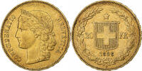 Switzerland 20 Francs 1896 B Bern, Gold, KM:31.3 EF(40-45)
