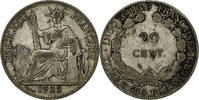 French Indochina 20 Cents FRENCH INDO-CHINA, Paris, Silver, Lecompte:222 -