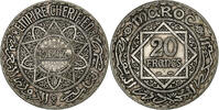 Morocco 20 Francs Mohammed V, Paris, Silver, KM:39 -
