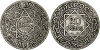 Morocco 20 Francs Mohammed V, Paris, Silver, KM:39 -