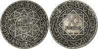 Morocco 10 Francs Mohammed V, Paris, Silver, KM:38 -