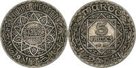 Morocco 5 Francs Mohammed V, Paris, Silver -